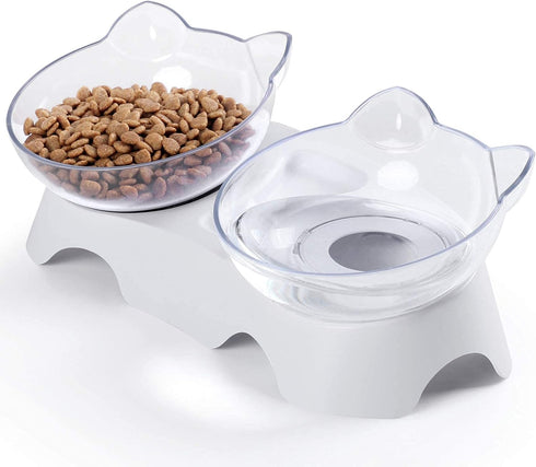 MILIFUN Elevated Tilted Cat Food Bowls, Anti Vomiting Orthopedic Bowls for Puppy and Bunny