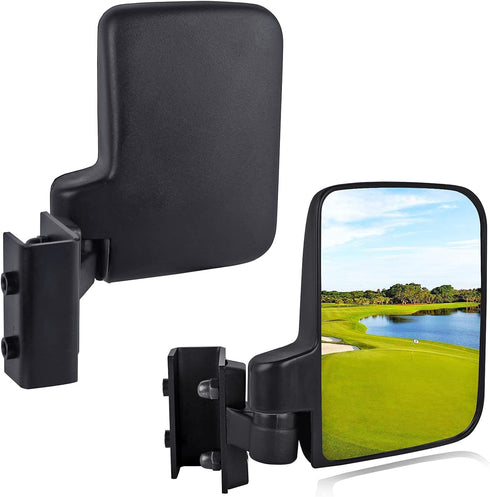 Xislet All Metal Golf Cart No-Drilling Side Rear Mirror - Compatible with 0.75"-1.0" EZ-GO Zone Cart Rail Tube