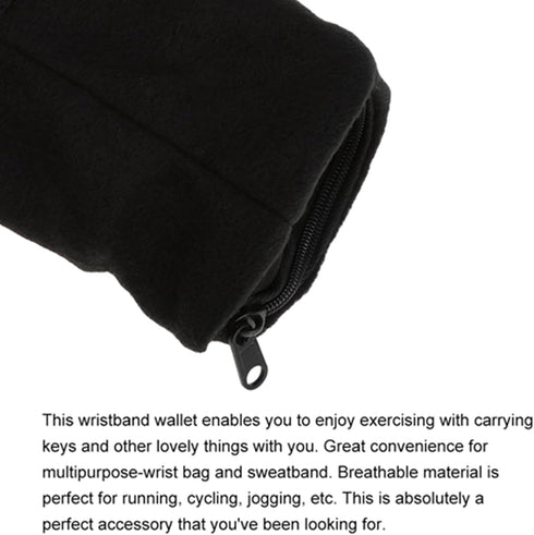 HilBeliFU 3.5x4in Zipper Wrist Wallet, Breathable Wristband Wallet Pouch, Large Capacity Wallet Band Zipper Wrist Pouch