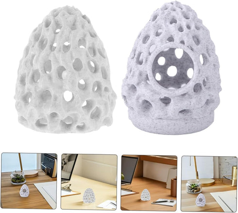 2pcs Hemoton Aquarium Shrimp Shelter House Multi-Hole Breeding Cave Dome Aquarium Decoration Hideout for Fish Tank