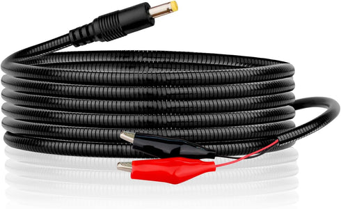 KSK 98-inch (4.0x1.7mm) Chew Proof Trail Camera Power Cord,with Alligator Clips