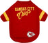 NFL Kansas City Chiefs T-Shirt for Dogs & Cats, Large, Durable Sports Tee for NFL Team Fans