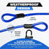 Security Cable Lock Set - 5ft to 25ft Weatherproof Looped Ends U-Lock for Bikes and Outdoor Equipment