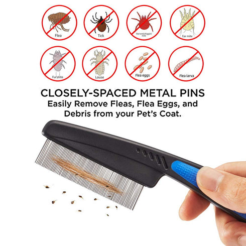 Laiannwell Cat Combs, Professional Grooming Comb for Dog/Cat/Small Pets (3 Packs)
