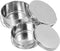 Happyyami 4pcs Camping Pot Pan Set Stainless Steel Cookware Non-stick Surface Easy
