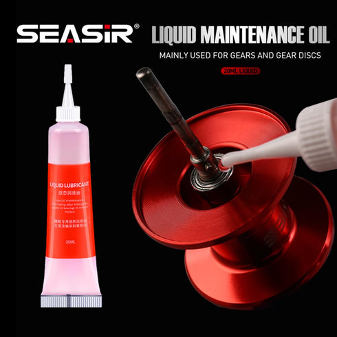 2Pcs SEASIR Fishing Reel Oil, Reel Oil and Grease Kit, Multi-Purpose Reel Lubricant for Reel Bearings, Bushings