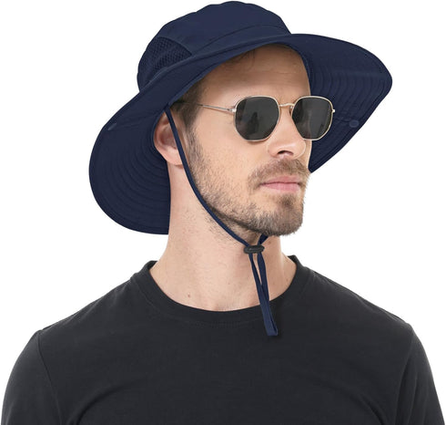 Waterproof Sun Hat for Men Women - UPF 50+ Wide Brim Boonie Bucket Hat for Fishing Beach Hiking Garden