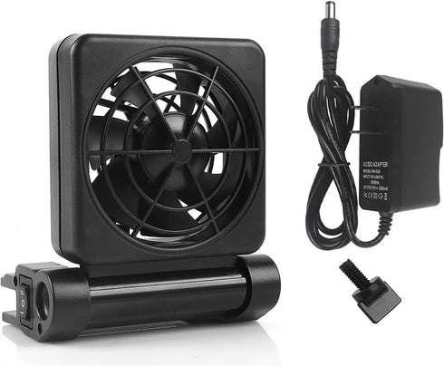 Aquarium Chiller, Fish Tank Cooling Fan System for Salt Fresh Water, 2 Variable Speed, Adjustable (1-Fan)