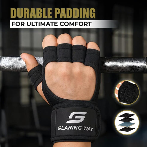 Glaring Way Neoprene Padded Weight Lifting Gloves for Men and Women - Ventilated Workout Gloves for Athletes Gym