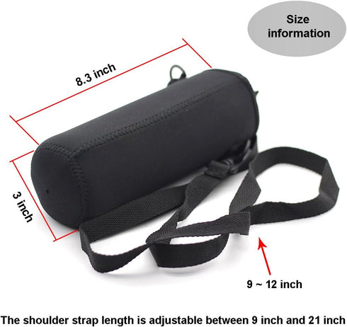 Kvvdi 2 Pack 32 oz Neoprene Glass Water Bottle Cooler Sleeve, Insulator with Shoulder Strap