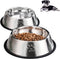 YUDANSI 2 Stainless Steel Dog Bowls with Rubber Base, Small and Medium Pet Feeder Bowls