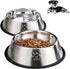 YUDANSI 2 Stainless Steel Dog Bowls with Rubber Base, Small and Medium Pet Feeder Bowls