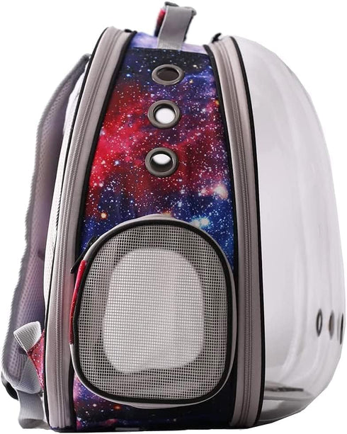 Galaxy Blue Cat Bubble Backpack, Space Capsule with Clear Window for Cats up to 12 Pounds, Airline Approved