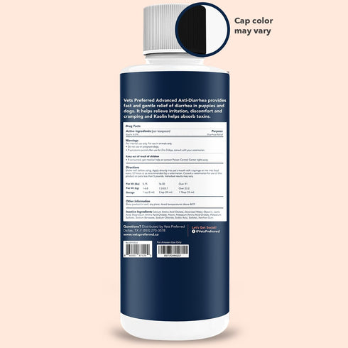Vets Preferred Anti Diarrhea Liquid for Dogs, 8 oz. with Kaolin - Relief for Diarrhea & Gas