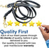 Multi Function 8ft Genuine Leather Dog Leash - Hands Free Training for Small, Medium, Large Dogs (Black)