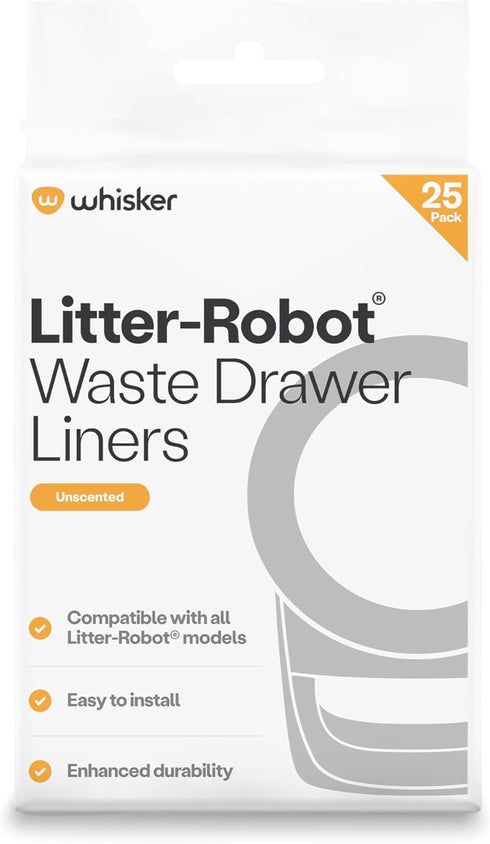 Litter-Robot Waste Drawer Liners by Whisker, 25 Pack - Litter Box Liners,