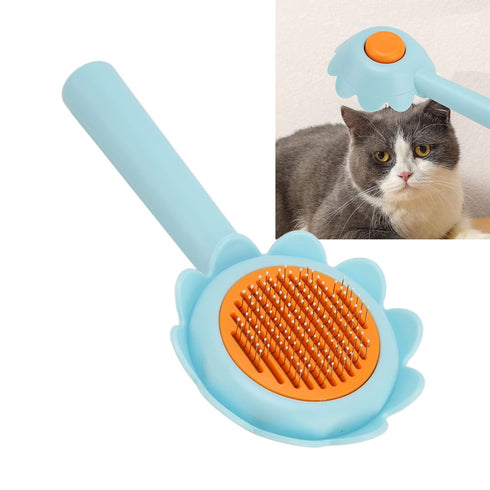 Pet Slicker Brush for Dogs, Cats, Rabbits, Self Cleaning Massage Grooming Brush for Shedding