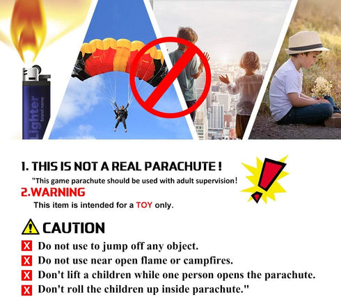 Gimilife 9ft 8 Parachute Toys for Kids, Rainbow Parachute Toy with Durable Handles, Toy Tent Game for Cooperative Play