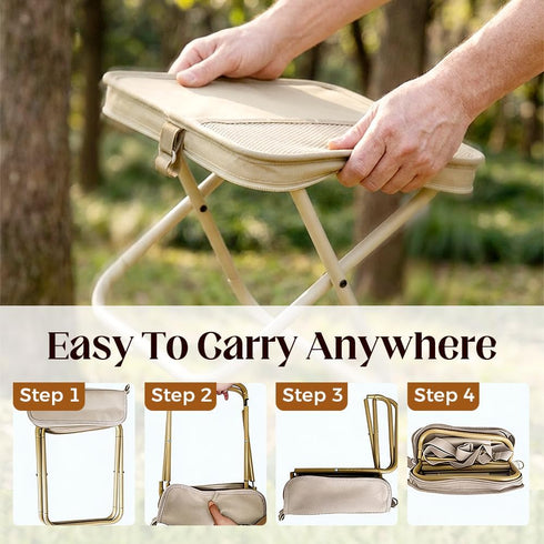Backpack HISKI Portable Collapsible Stool Folding Chair with Storage Pouch, Portable Foldable Stool,Foldable Travel