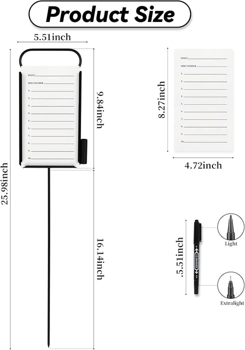 Niyanghome 4 50 4 Pcs Closest to The Pin Marker - Golf Metal Proximity Marker with Sheets Cards and Pens, Stainless