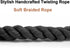 6 FT Rope Dog Leash, Soft Strong Braided Leash with Leather Tailor Connection Pet Leash for Small Medium Large Dogs