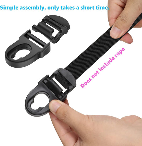 Kayak Seat Repair Kit with Seat Clips and Hooks, 4 Sets in Black for Lifetime Emotion Pack