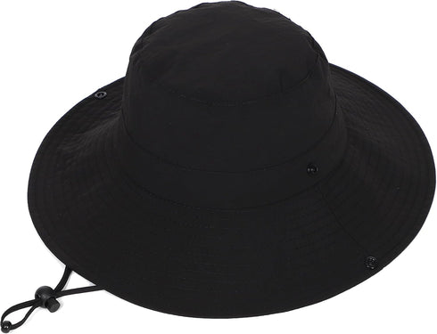 Solid Packable Sun Hat for Women and Men, Wide Brim Waterproof Beach Bucket Hats, UPF 50+