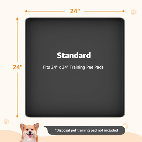 2 Pack 4 24" 24" LOOBANI Dog Pee Pad Holder - Silicone Puppy Pad Holder - High Edge Dog Potty Tray with Holder Clamps