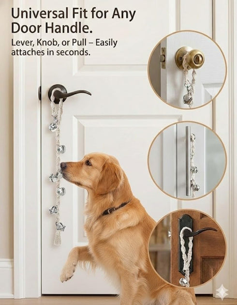 GINIDEAR Dog Bells to Go Outside & Puppy Potty Training, Adjustable Dog Door Bell Ring to Go Potty, Handmade