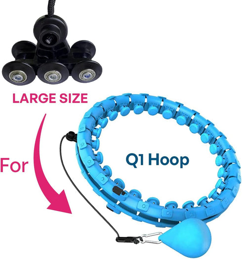 Leann L!fe-U1 28/30 Knots Magnetic Lock Smart Weighted Hula Hoop for Kids & Adults Weight Loss, Infinity Hoop Plus Size, Home Outdoors, Fitness Exercise, Abdominal Toner, Fits Waist 19”-61"