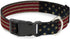 Buckle-Down Plastic Clip Collar - Vintage US Flag Stretch, 1/2" Wide, Fits 9-15" Neck - Large
