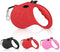 Retractable Dog Leash, 16ft Walking Leash for Small Dogs up to 77lbs, Non-Slip Handle - Red
