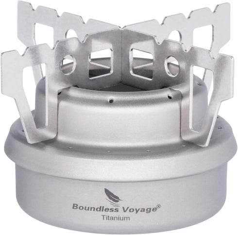 iBasingo Ti2001C Ultralight Titanium Camping Alcohol Stove 60ml Portable Mini Spirit Burner with Stand for Outdoor