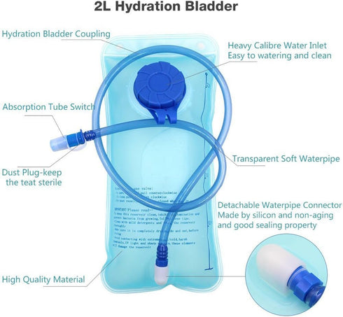 Hydration Pack Backpack Water Rucksack Bladder Bag for Cycling Hiking Climbing + 2L Hydration Bladder