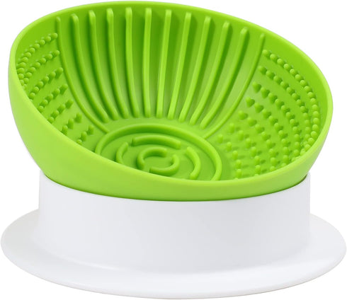 Silicone Dog Bowl, Detachable Slanted Dog Lick Bowl, Slow Feeder Puzzle for Anxiety, Calming, and Boredom