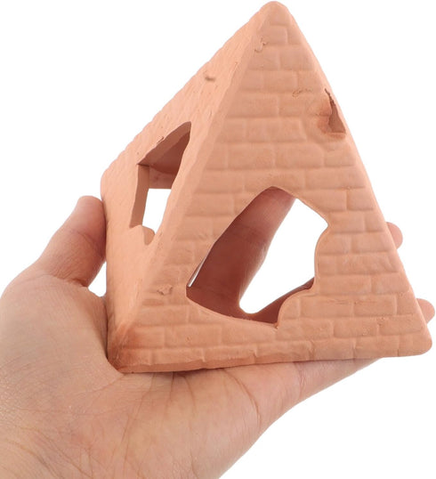 FOMIYES Aquarium Shrimp Breeding Cave and Fish Hiding Shelter Ceramic Pyramid Ornament for Fish Tank Breeding Habitat