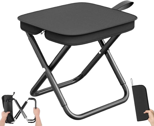Generic Mountaineering and Hiking Portable Stool, 330 Lbs Capacity Sturdy Collapsible Stool, Folding