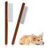 2pcs Grooming Comb for Pets, Solid Wood Cat Combs with Wide & Narrow Rounded-Tip Steel Teeth for Tangled Hair