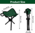 equlup 600D Camp Chair, Oxford Fabric Tripod Seat Folding Tripod Stool Anti Slip Camping Stool Portable Carrying Bag