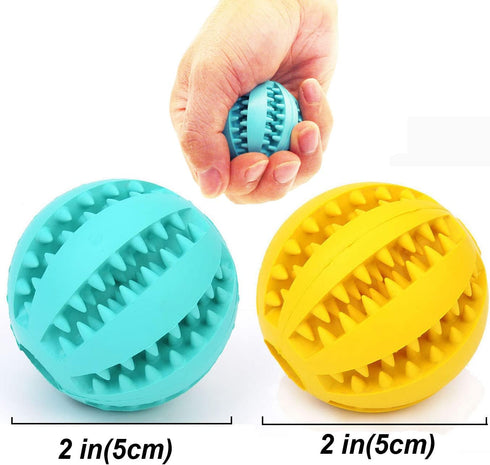Sunglow 2 Pack Dog Toy, Nontoxic Bite Resistant Teething Balls for Small/Medium/Large Dogs and Puppies, Pet Food Treat