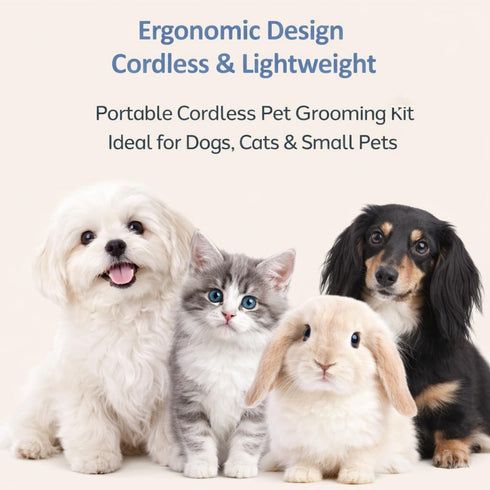 Luxuz 3-in-1 Trimmer, Trimmer Dog & Cat Grooming Kit, Rechargeable Quiet Pet Clippers with Nail Grinder & Paw Cordless