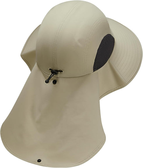 UPF 50+ Foldable Sun Hats Wide Brim with Large Neck Flap for Men Women UV Protection Gardening Fishing Beach Hat