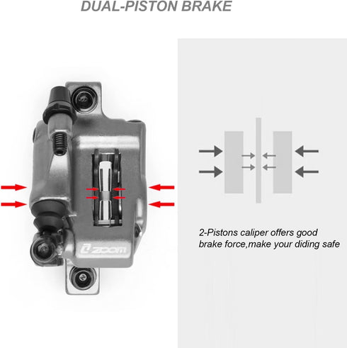 MTB Road XTECH HB-100 - MTB Road Line Pulling Hydraulic Disc Brake Calipers Front & Rear E-BIKE Set