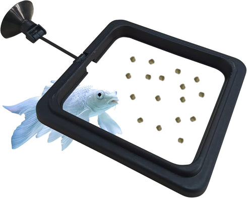 FREESEA Fish Feeding Ring for Aquarium - Square Betta Floating Feeding Ring for Fish Tank