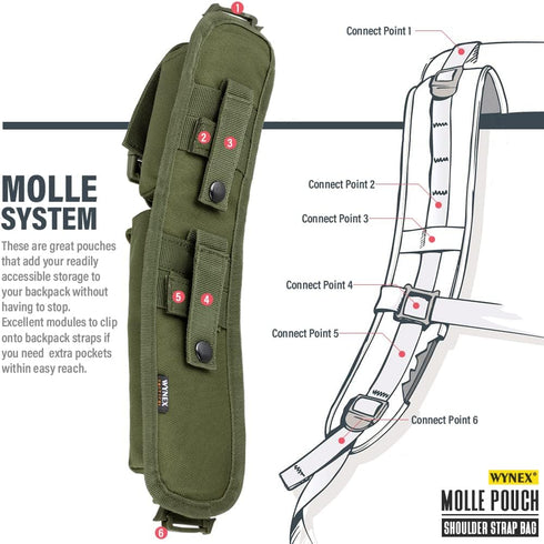 Backpack WYNEX Tactical Molle Accessory Pouch, Shoulder Strap Bag Shoulder Tape Additional Bag Multifunctional Hunting