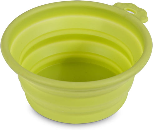 Cider Mills Petmate 23370 Silicone Round 3-Cup Travel Bowl for Pets, Go-Go Green