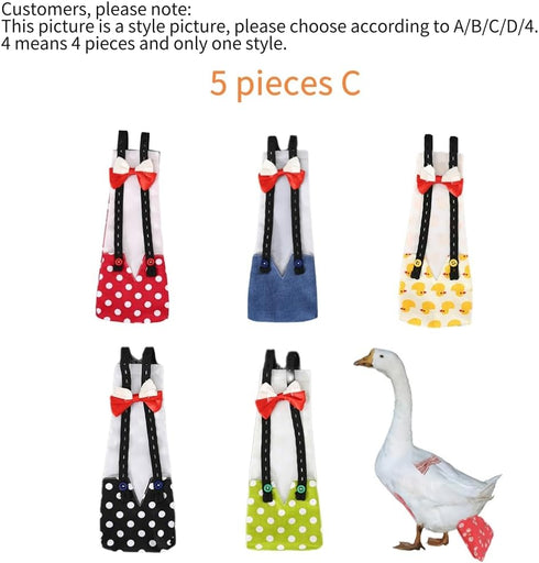 Supplies(5 D,S(0.55-1.65 Pounds))(4 4,M(1.65-3.85 Chicken Diapers for Hens & Pet Ducks - Reusable Washable Waterproof