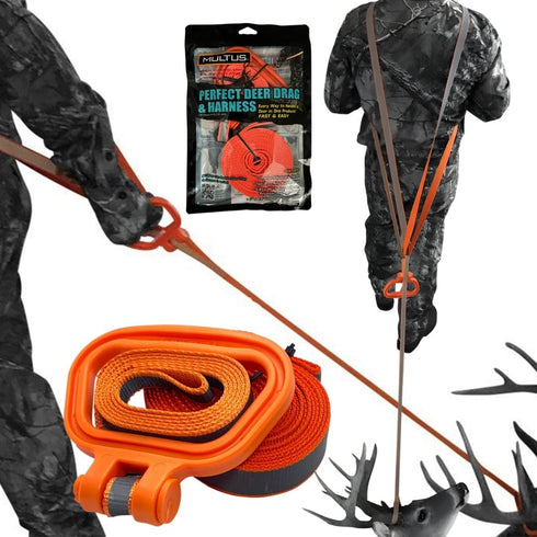 MULTUS Deer Drag & Harness; One Product for Every Way to Drag a Deer Fast & Easy! Hunting Gear