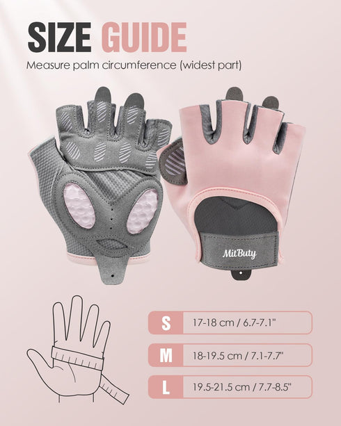 MitButy Workout Gloves for Men & Women Fingerless Gym Gloves for Weight Lifting, Crossfit, Fitness, Exercise & Training