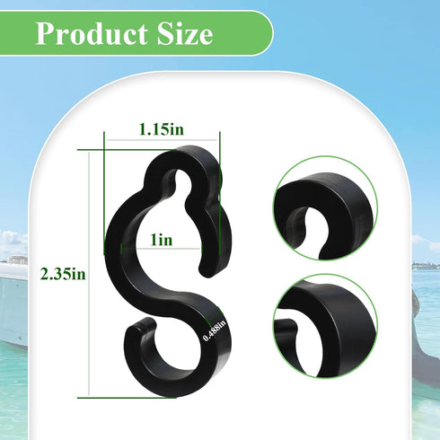 WFCYX 10 30 Amp/10 1" Pcs Electrical Marine Shore Power Cable Clips, S Style Dock Electrical Marine Holders, Hold A